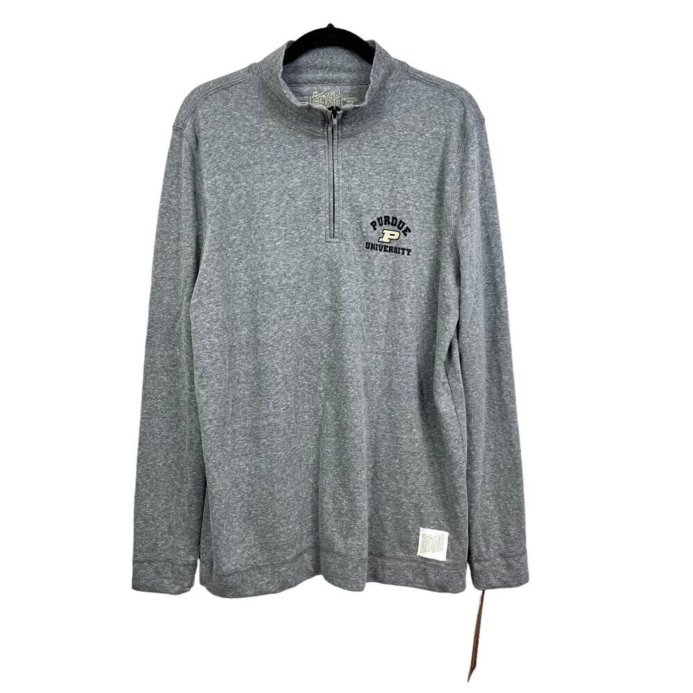 The Original Retro Brand Sweater Quarter Zip Purdue Boilermakers Gray Size M*